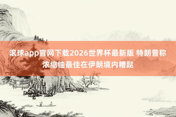 滚球app官网下载2026世界杯最新版 特朗普称浓缩铀最佳在伊朗境内糟跶