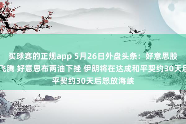 买球赛的正规app 5月26日外盘头条：好意思股休市 欧股飞腾 好意思布两油下挫 伊朗将在达成和平契约30天后怒放海峡