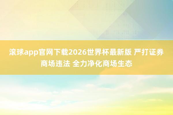 滚球app官网下载2026世界杯最新版 严打证券商场违法 全力净化商场生态