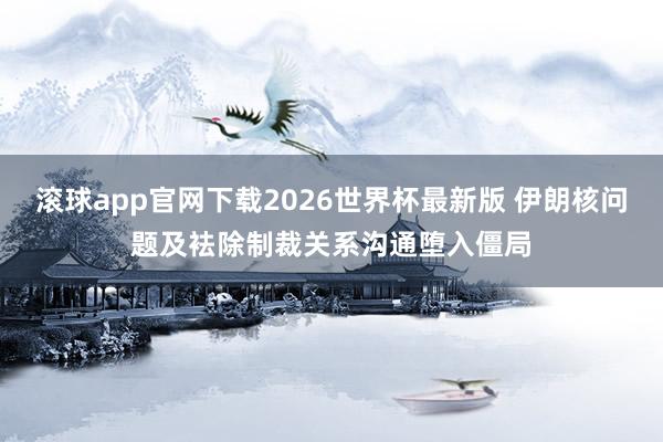 滚球app官网下载2026世界杯最新版 伊朗核问题及袪除制裁关系沟通堕入僵局