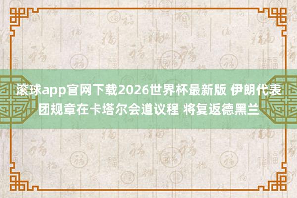 滚球app官网下载2026世界杯最新版 伊朗代表团规章在卡塔尔会道议程 将复返德黑兰