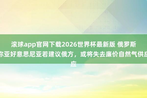 滚球app官网下载2026世界杯最新版 俄罗斯称亚好意思尼亚若建议俄方，或将失去廉价自然气供应