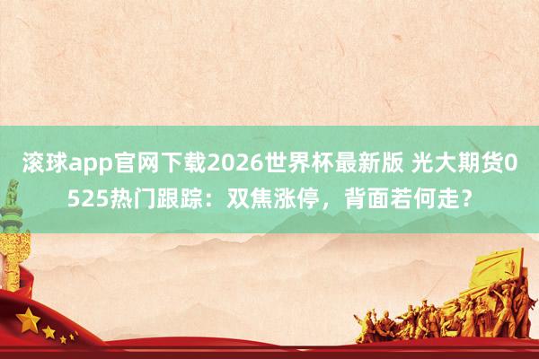 滚球app官网下载2026世界杯最新版 光大期货0525热门跟踪：双焦涨停，背面若何走？