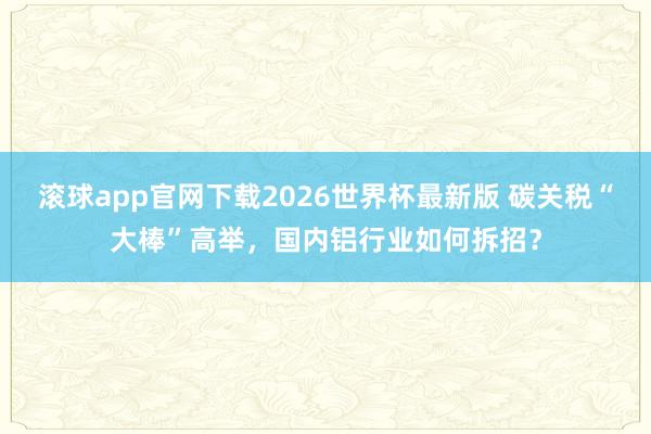 滚球app官网下载2026世界杯最新版 碳关税“大棒”高举，国内铝行业如何拆招？