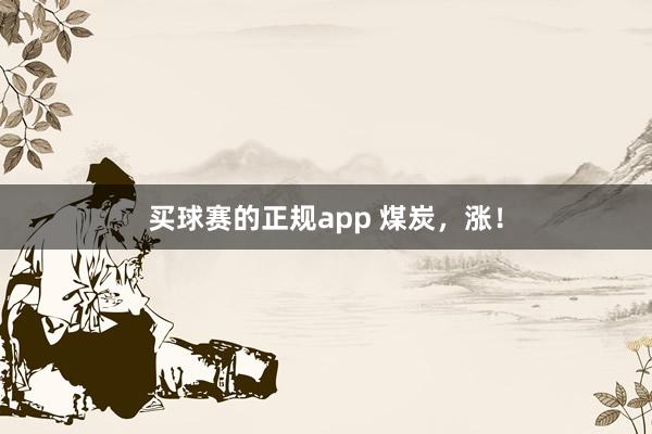 买球赛的正规app 煤炭，涨！