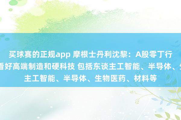 买球赛的正规app 摩根士丹利沈黎：A股零丁行情突显特有价值 看好高端制造和硬科技 包括东谈主工智能、半导体、生物医药、材料等