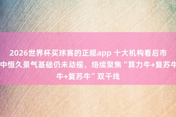 2026世界杯买球赛的正规app 十大机构看后市：AI板块中恒久景气基础仍未动摇，络续聚焦“算力牛+复苏牛”双干线