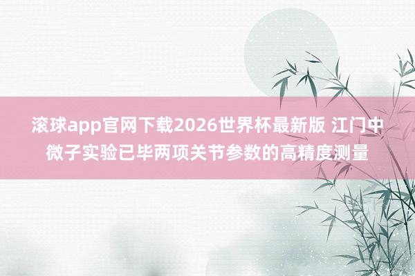 滚球app官网下载2026世界杯最新版 江门中微子实验已毕两项关节参数的高精度测量