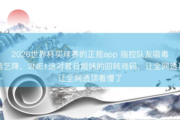 2026世界杯买球赛的正规app 指控队友吸毒又手写信乞降,2NE1这对昔日姐妹的回转戏码,让全网透顶看懵了