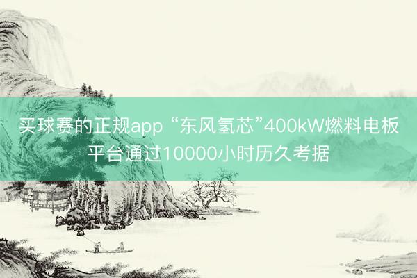 买球赛的正规app “东风氢芯”400kW燃料电板平台通过10000小时历久考据