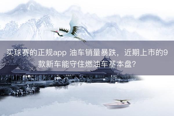 买球赛的正规app 油车销量暴跌，近期上市的9款新车能守住燃油车基本盘？