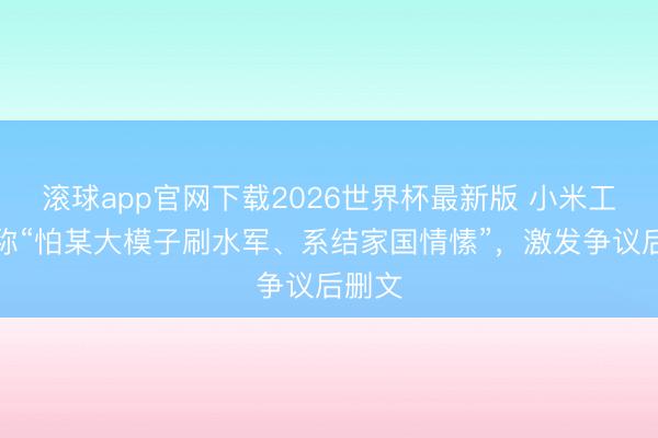 滚球app官网下载2026世界杯最新版 小米工程师称“怕某大模子刷水军、系结家国情愫”,激发争议后删文