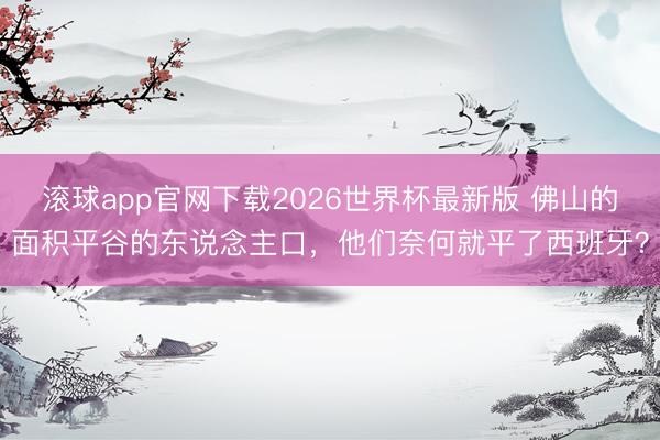 滚球app官网下载2026世界杯最新版 佛山的面积平谷的东说念主口,他们奈何就平了西班牙?
